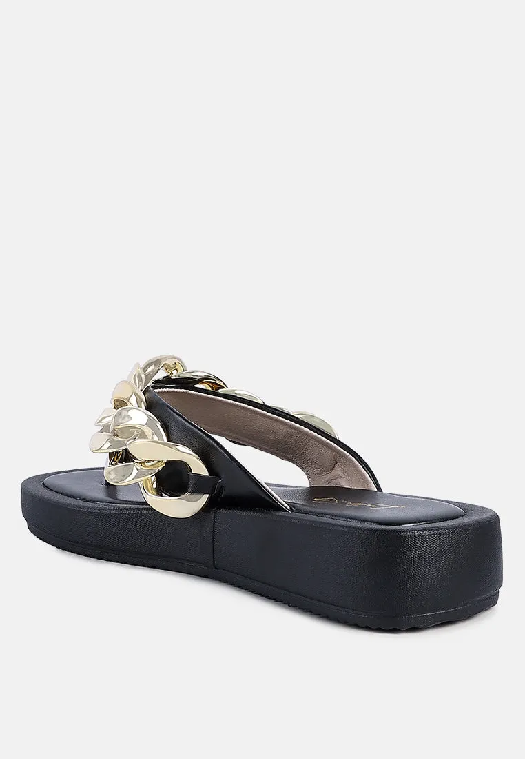 Zing Link Chain Thong Flats By Ruw