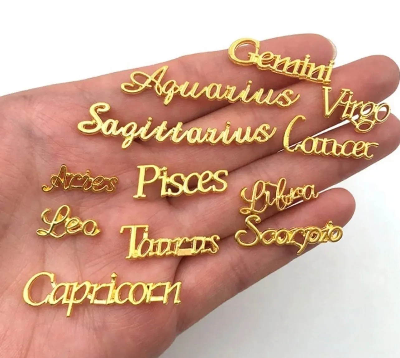 Zodiac Charms - Gold 12pc